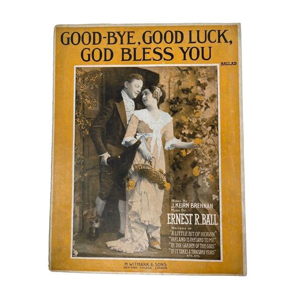 1916 Goodbye Good Luck God Bless You Sheet Music Brennan Ball Ballad - Picture 2 of 6